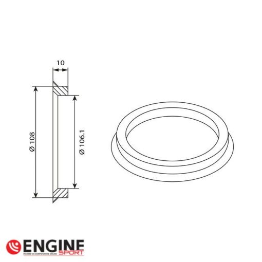 108.1/106 mm Anello di Centraggio in Plastica per Fuoristrada - immagine 2