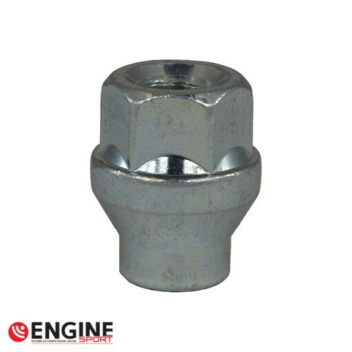 Dado aperto con collare M12x1.5, lungh. 29 mm - Zincato bianco