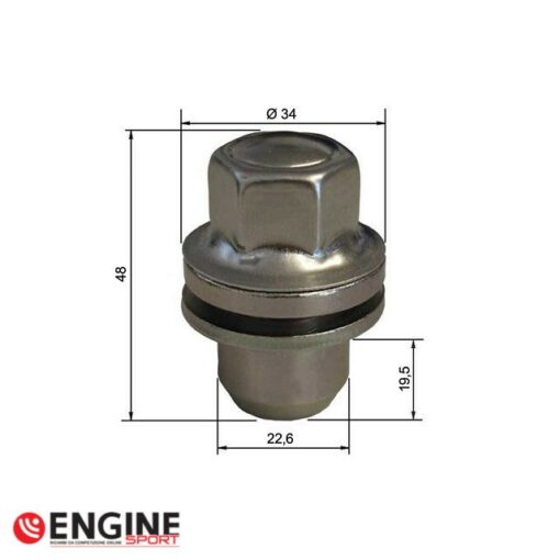Dado per Land Rover M14x1.5 - Zincato bianco - immagine 2