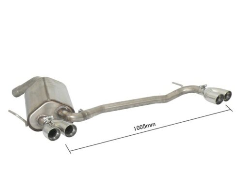Posteriore inox sdoppiato con terminali rotondi 2 / 2x70 Sport Line mm sfalsati - Necessita modifica paraurti originale lato Dx