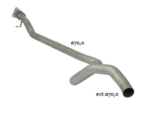Tubo centrale Gr. N senza silenziatore inox - Linea maggiorata diametro 70 mm