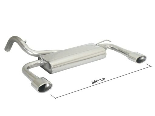 Posteriore inox sdoppiato con terminali ovali 2 / 115x70 mm - Necessita modifica paraurti originale